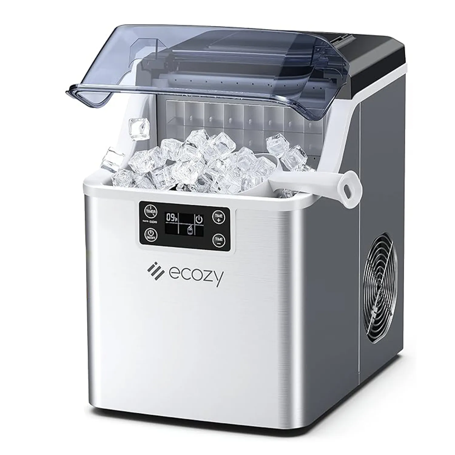 Ecozy Stainless Steel Self-Cleaning Countertop Ice Cube Maker, 20kg