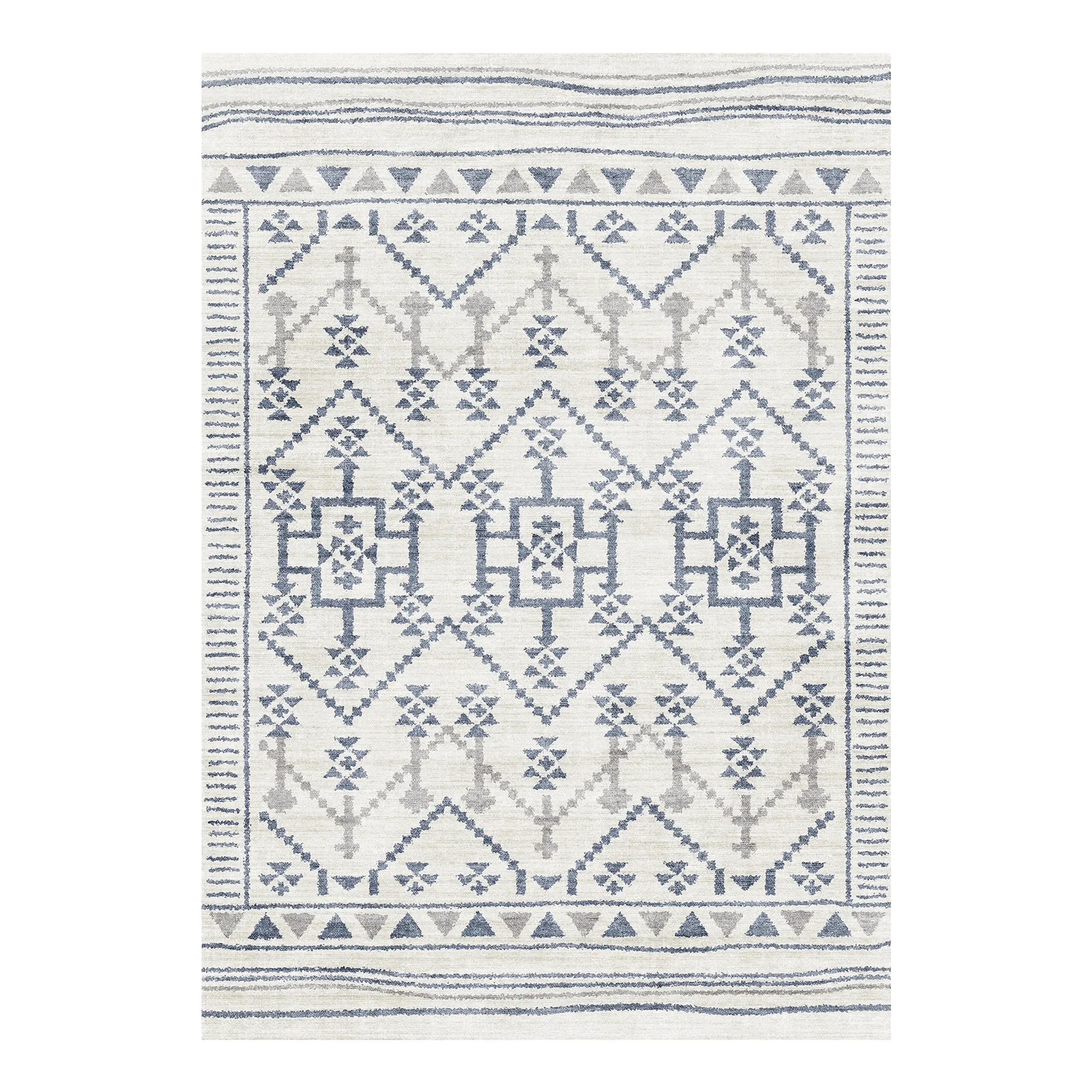 Fotakis Rugs & Floors Modas Blue & Cream Tribal Vinyl Area Rug