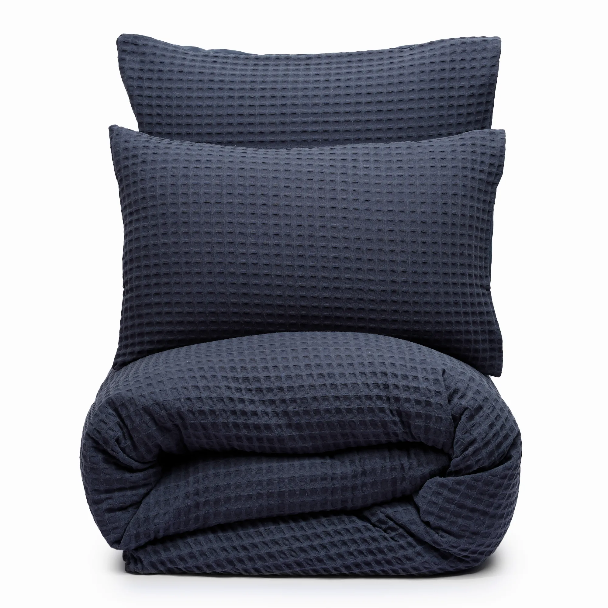 Thread Office Navy Chunky Waffle Duvet Cover Set