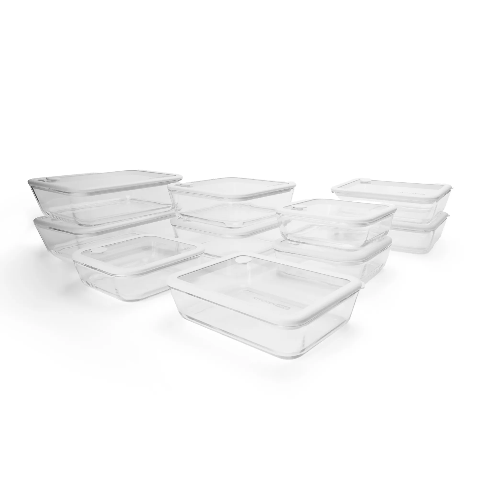 Kitchen Pro AirLock Glass Containers, Set of 10