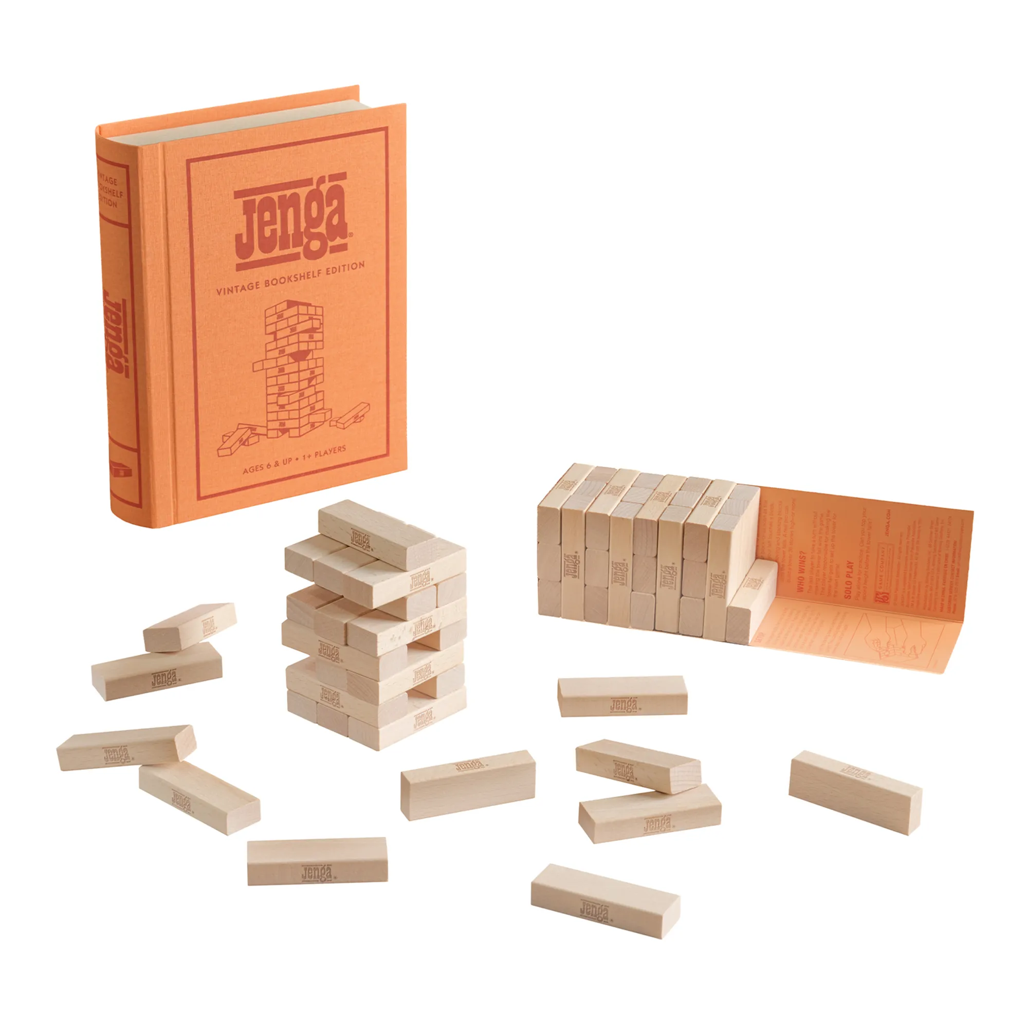 WS Games Jenga Vintage Bookshelf Edition