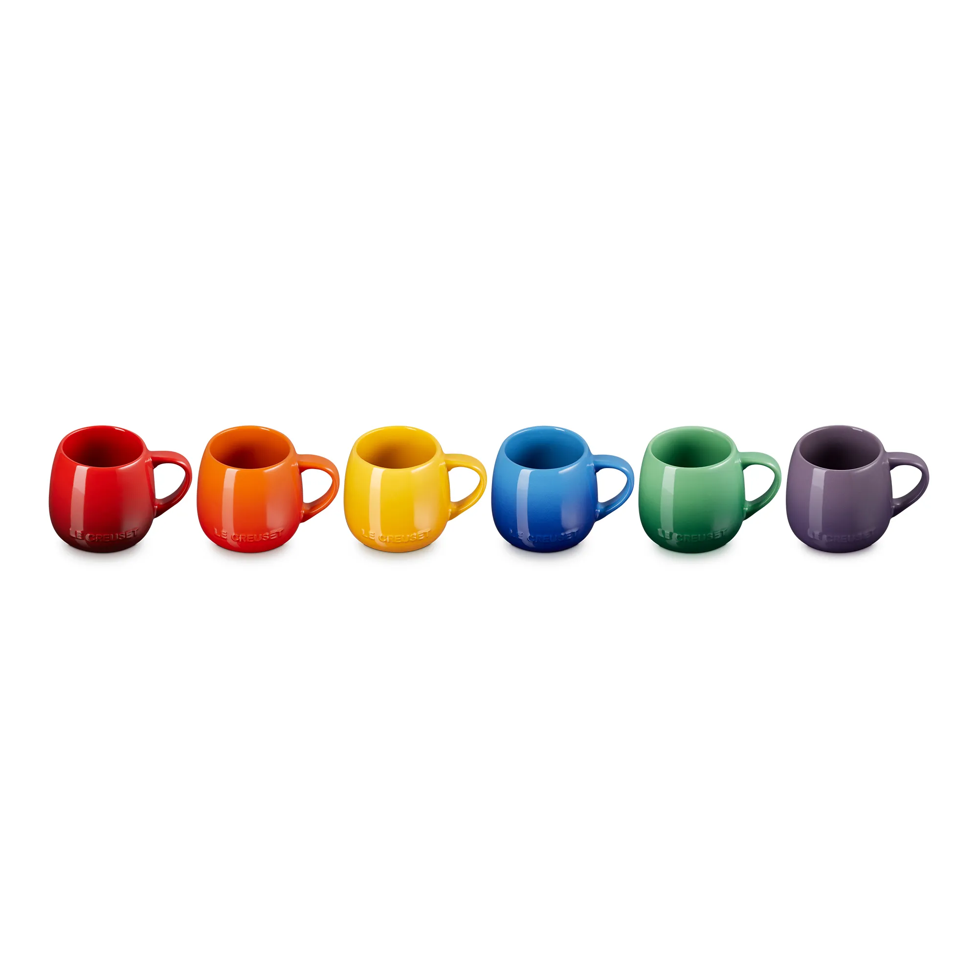 Le Creuset Rainbow Collection Coupe Mugs, Set of 6
