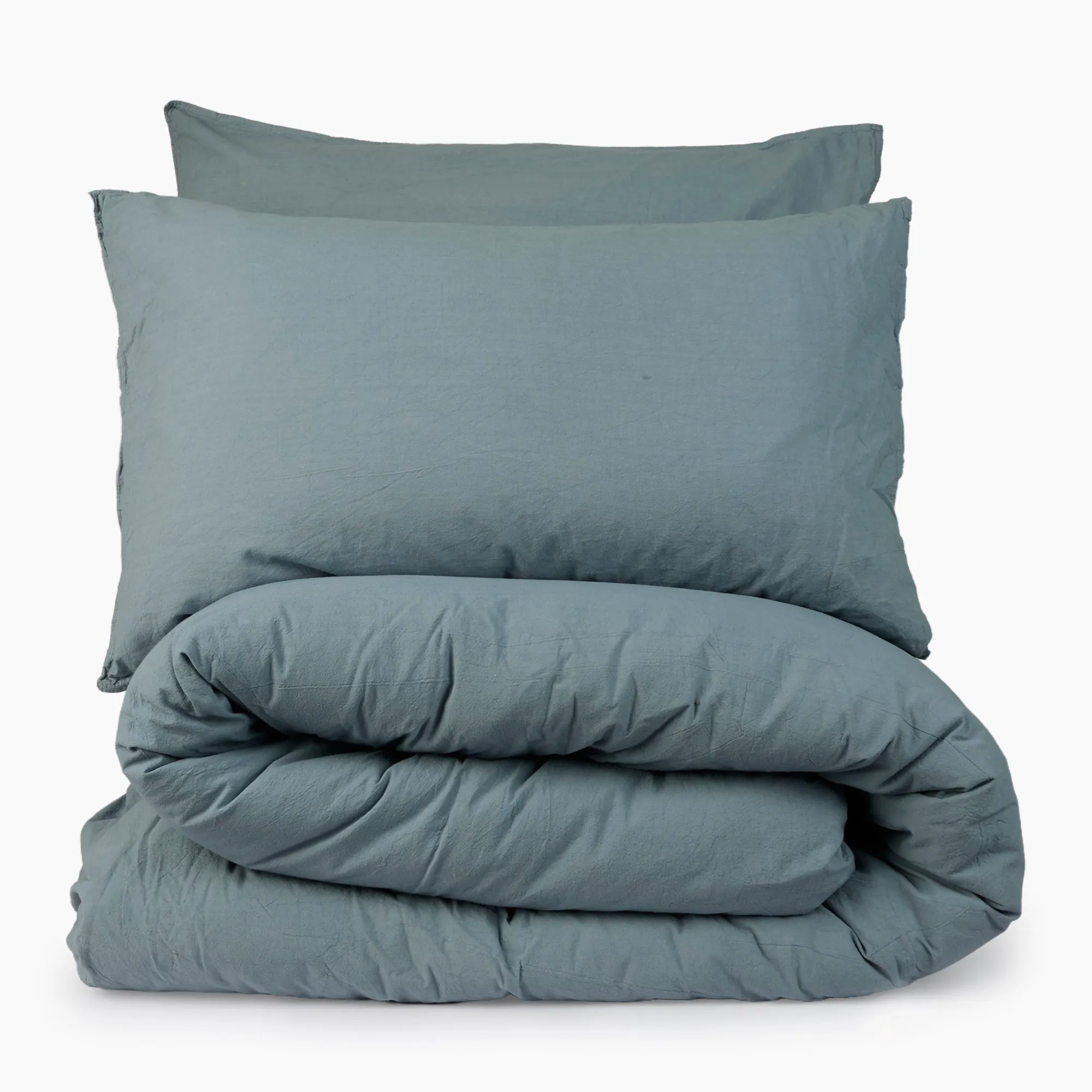 Thread Office Smoke Blue Washed Cotton Duvet Cover Set