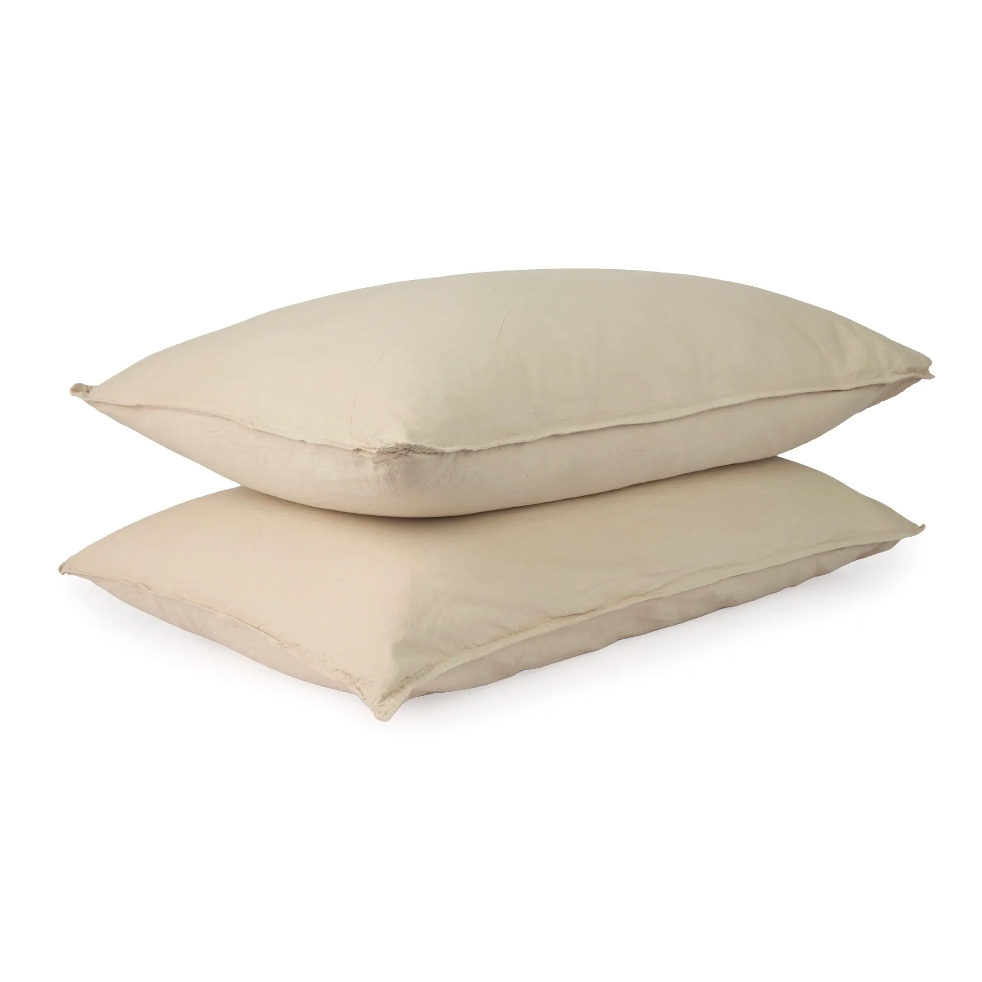 Thread Office Sand Beige Washed Cotton Pillowcases, Set of 2