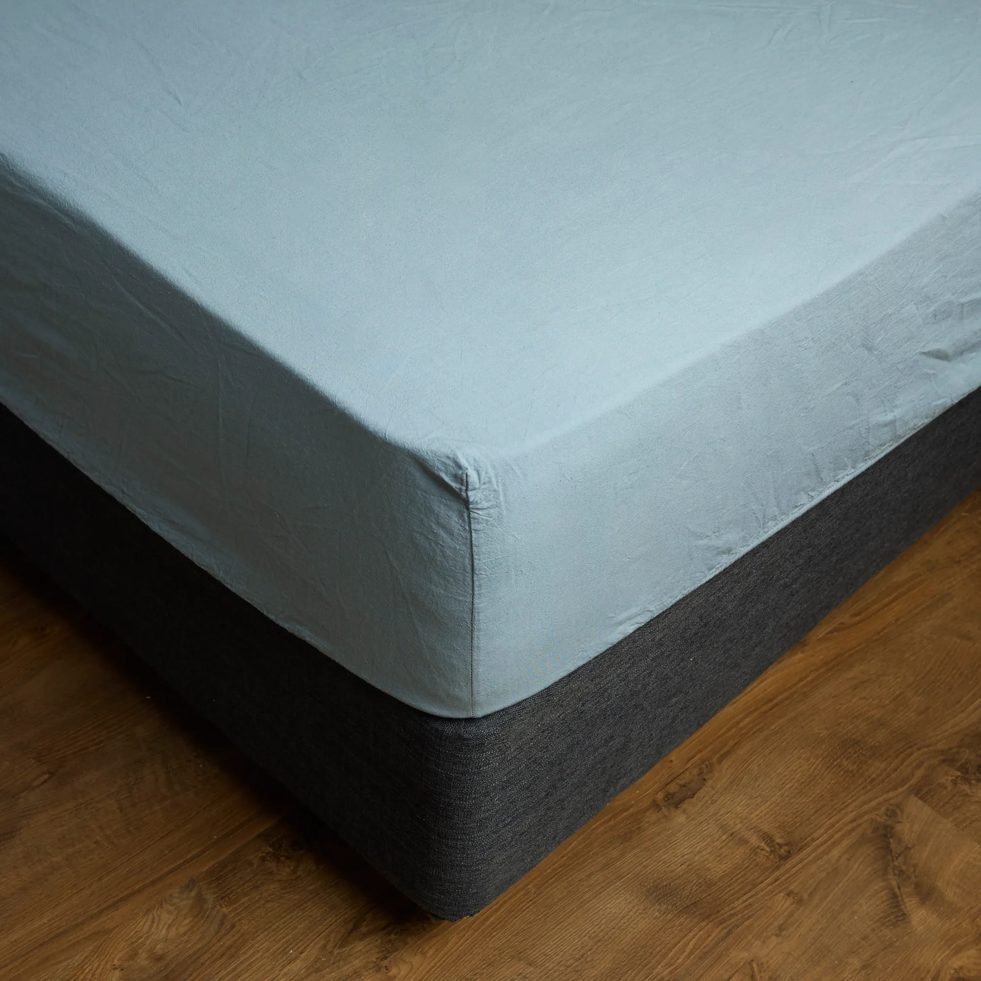 Thread Office Smoke Blue Washed Cotton Fitted Sheet