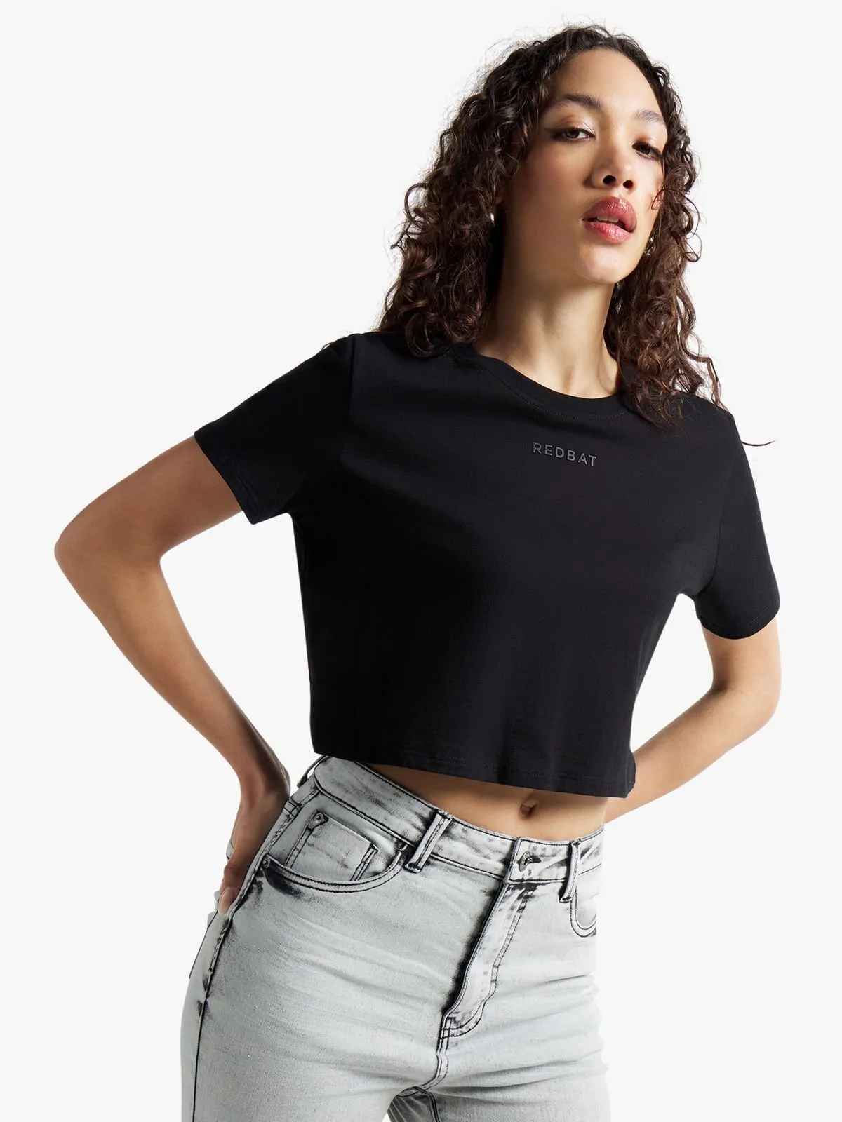 Redbat Classics Women's Black Cropped Top - Black XS