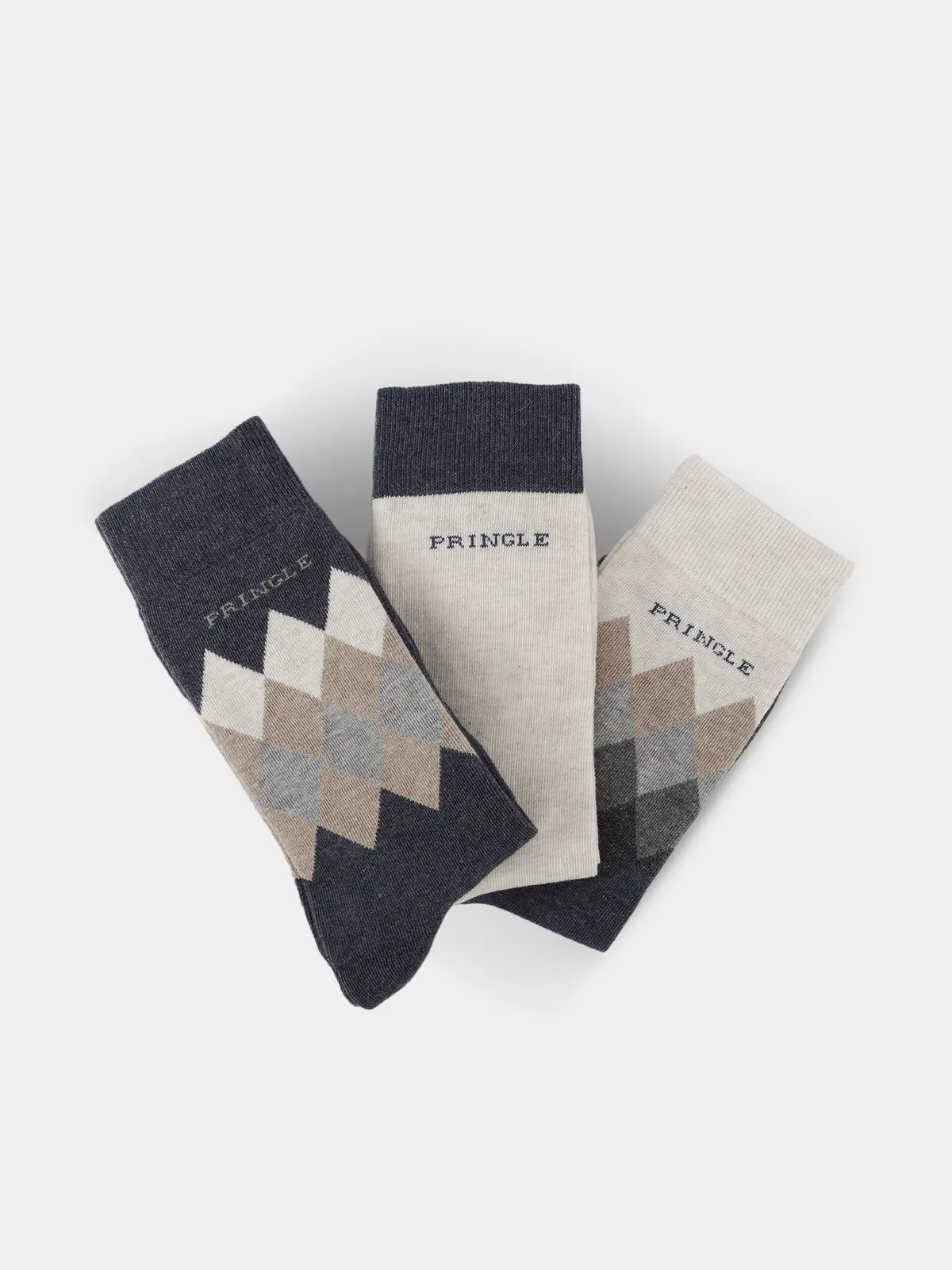 Men's  Pringle Multi Lucas Two-Tone Argyle 3p Socks