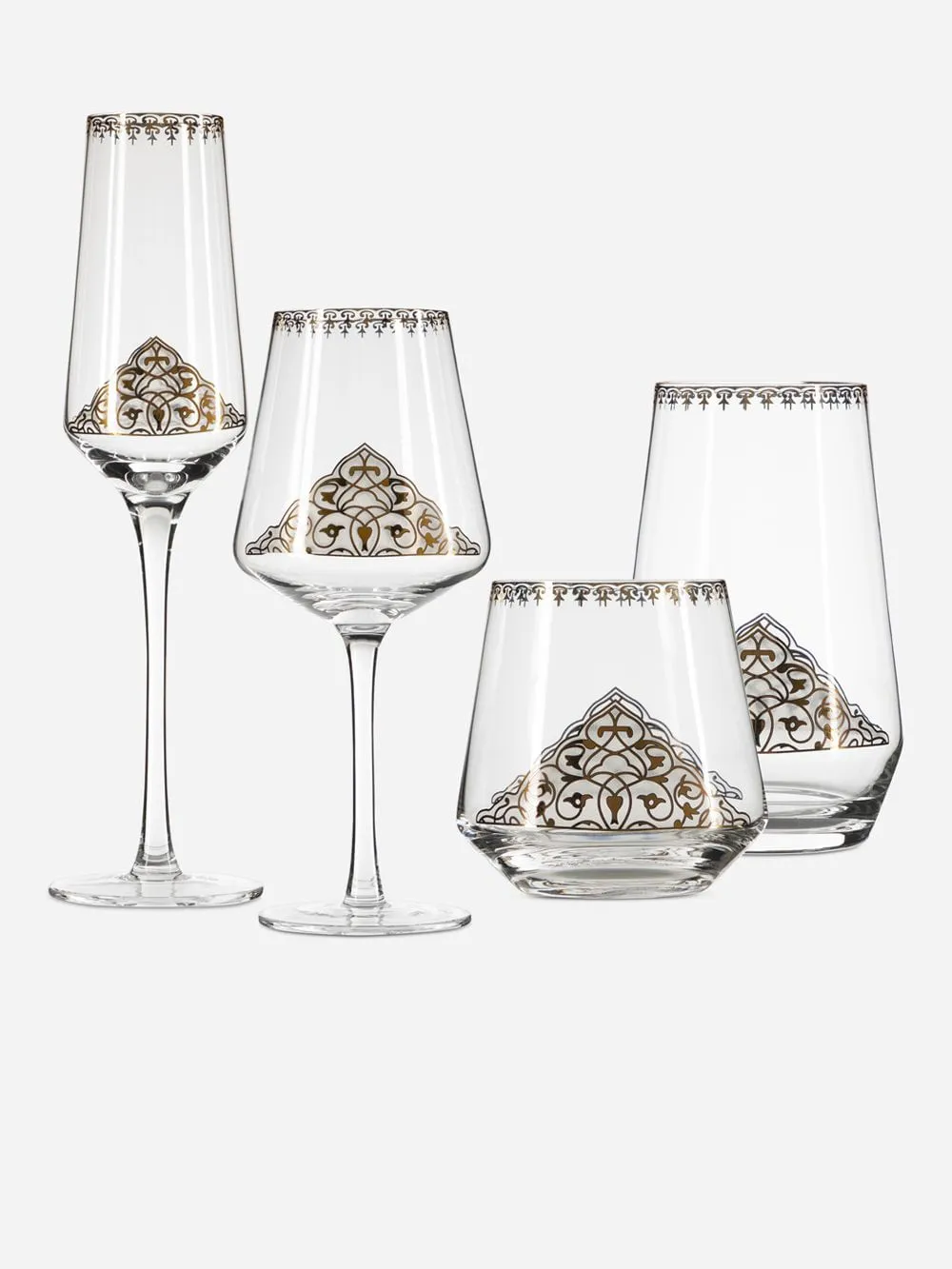 napoli gold lace glassware
