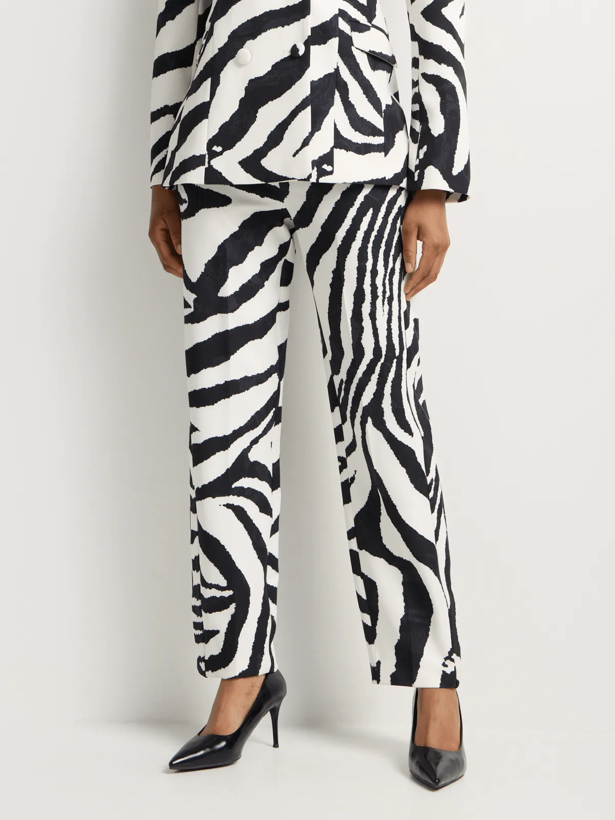 Co-Ord Zebra Print Straight Leg Pants