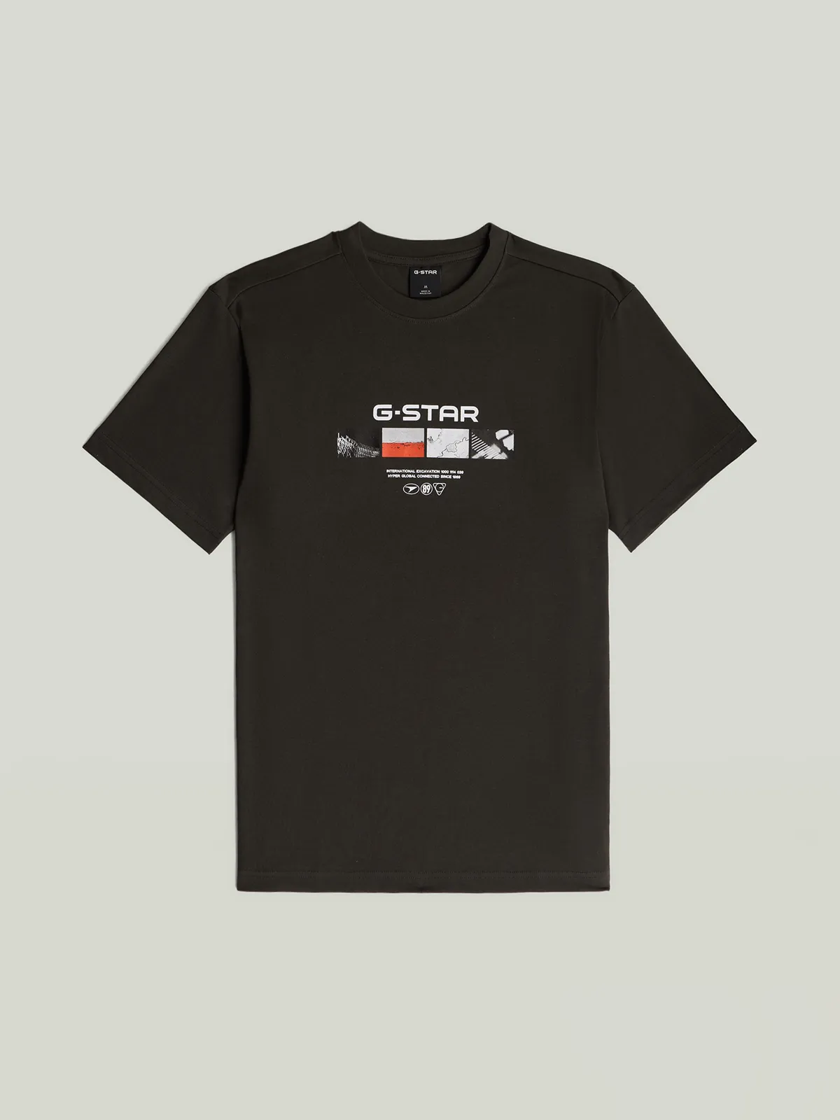 G-Star Men's Multi Print Regular RT Aspalt Black T-Shirt