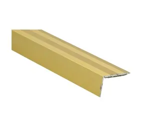 Genesis Aluminium Self Adhesive Stair Nose Trim Matt Brass 2700 x 15 mm