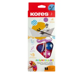 Kores 12 Pack Water Colours and Brush