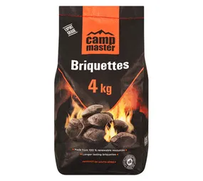 Camp Master Briquette Charcoal Bag – 4 kg Long-Lasting Braai Fuel for Outdoor Cooking