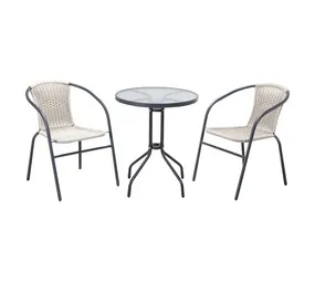 Design House Bristo 3-Seater Patio Set Lightning Silver Steel Outdoor