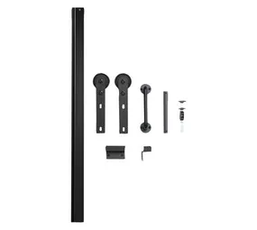 Slide 'n Space Barn Style Sliding Door Track Set with Handles Black
