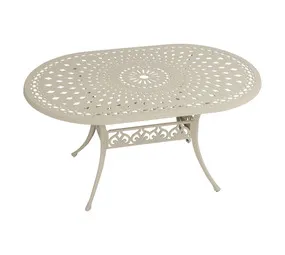 ANRAY MFR ALUM OVAL TABLE 150CMX9, BLACK