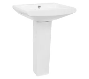 Solo Sanitary Ware Martinique Basin and Pedestal White