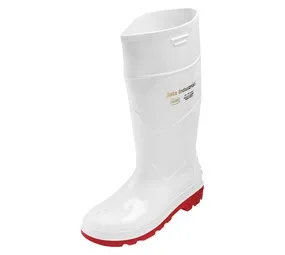 Bata Jobber Gumboot White and Red Size 6