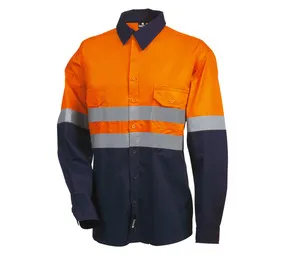 Beck Long Sleeve 2 Tone Work Shirt OR/NA 2 XL