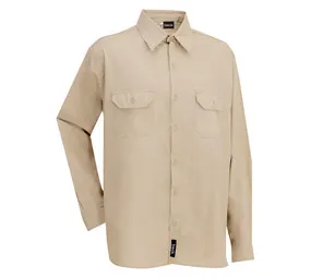 Beck Cotton Long Sleeve Shirt Stone M