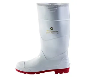 Bata Jobber Gumboot White and Red Size 10