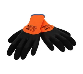 Robust 10G Polyester Latex Safety Gloves Orange Size 10