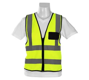 Pioneer Reflective Vest with Zip and ID Pouch Lime Medium