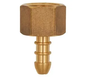 Safegas Female To Hose Tail Adapter Brass Yellow 12.7 mm