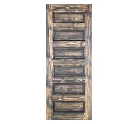 Hardwood Horizontal 6 Panel Pine Exterior Door Dark Brown 813 x 2032 mm