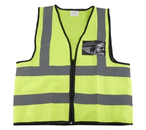 Pioneer Reflective Vest with Zip and ID Pouch Lime Large