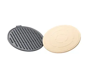 Outback MCS Griddle and Pizza Stone: 2-in-1 Cast Iron and Ceramic BBQ Accessory