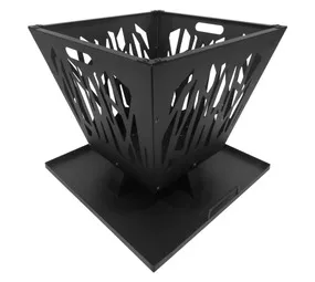 Megamaster Tambotie Boma Fire Pit – Mild Steel Black Modern Grass Cut Out Deign 550 x 550 x 490 mm
