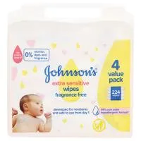 Johnson's Baby, Wipes, Extra Sensitive, 4 Value Pack, 244 Wipes