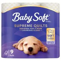 Baby Soft Toilet Roll Supreme Quilts 9's White