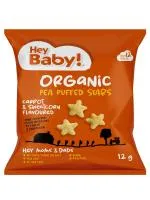 Hey Baby Organic Pea Puffed Stars Carrot & Sweetcorn