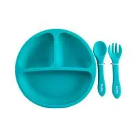 Baby Things Feeding Set Silicone 3pcs Teal
