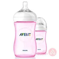 Avent Natural Feeding Bottle 1m+ 260ml 2 Pack - Pink