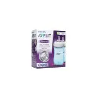 Avent Natural Feeding Bottle 1m+ 260ml 2 Pack - Blue