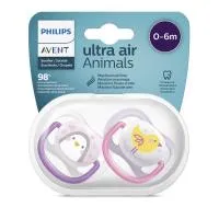 Soother Ortho 0-6 Months Girl Animal 2 Pack