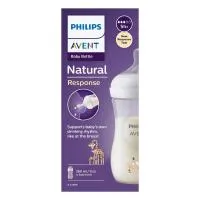 Avent Baby Natural Response Bottle 260ml, Flow 3 Nipple, 1m+mgiraffe