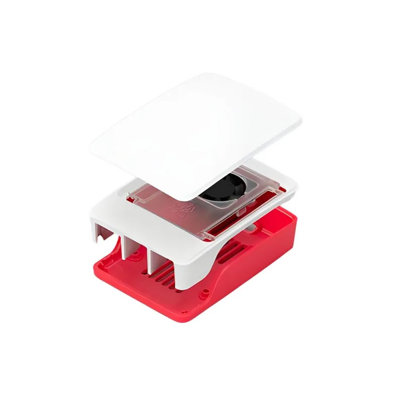 Generic Raspberry Pi 5 Red/White Case - with fan and heatsink