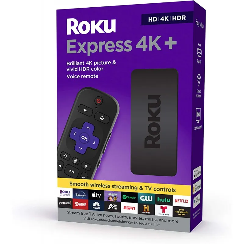 Roku Express 4K+ (2021) Streaming Media Player HD/4K/HDR