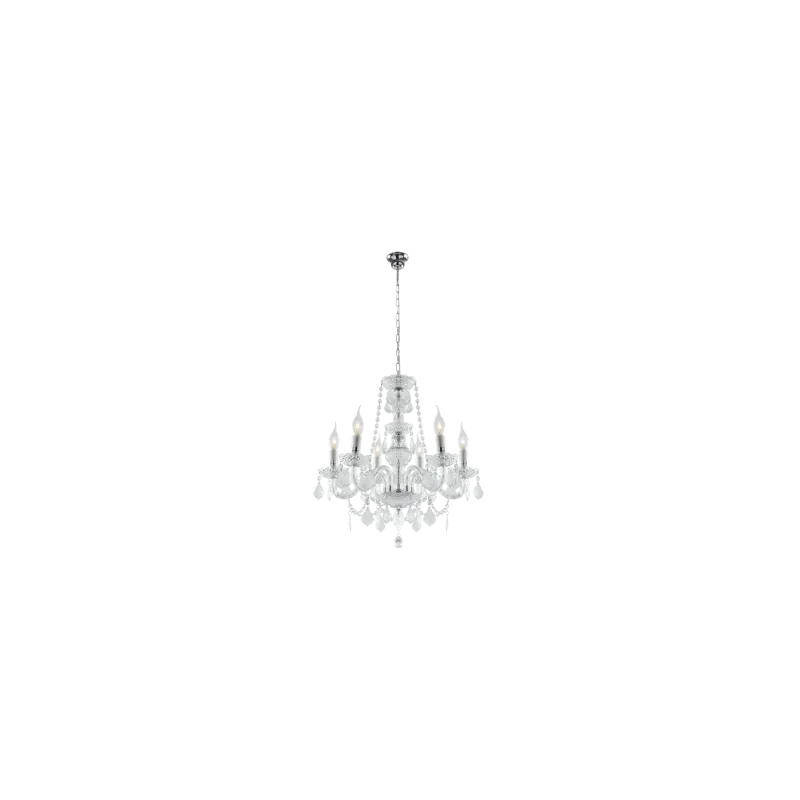 Bright Star Lighting - 6 Light Crystal Chandelier - Silver