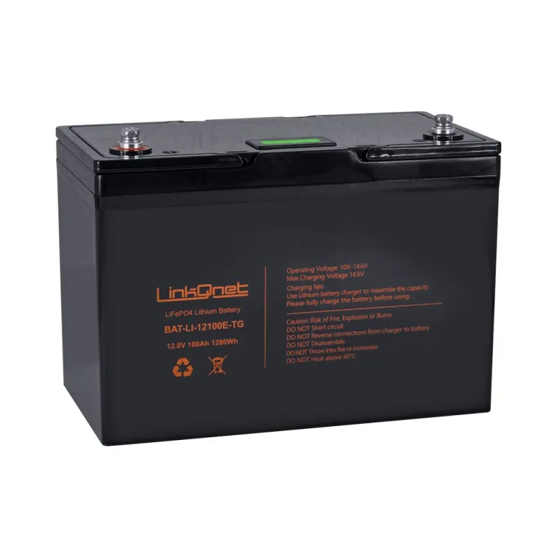 LinkQnet LiFePO4 12V 100Ah Battery with LCD BMS