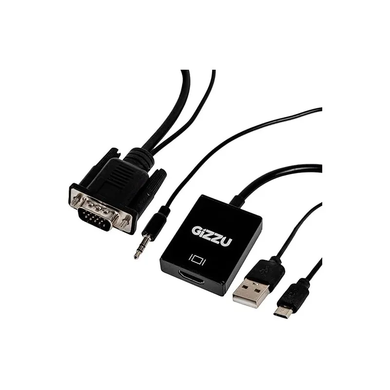 Gizzu 1080P HDMI To Vga With Audio Adapt