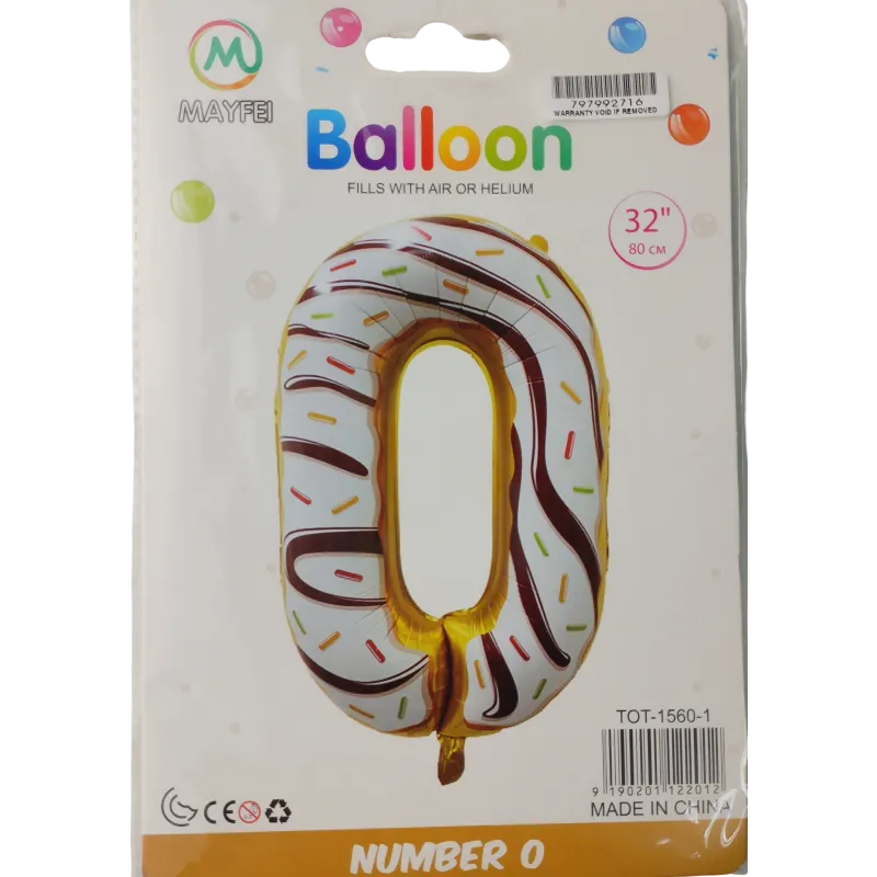 Casey 102cm Donut Balloon Number.0 Retail