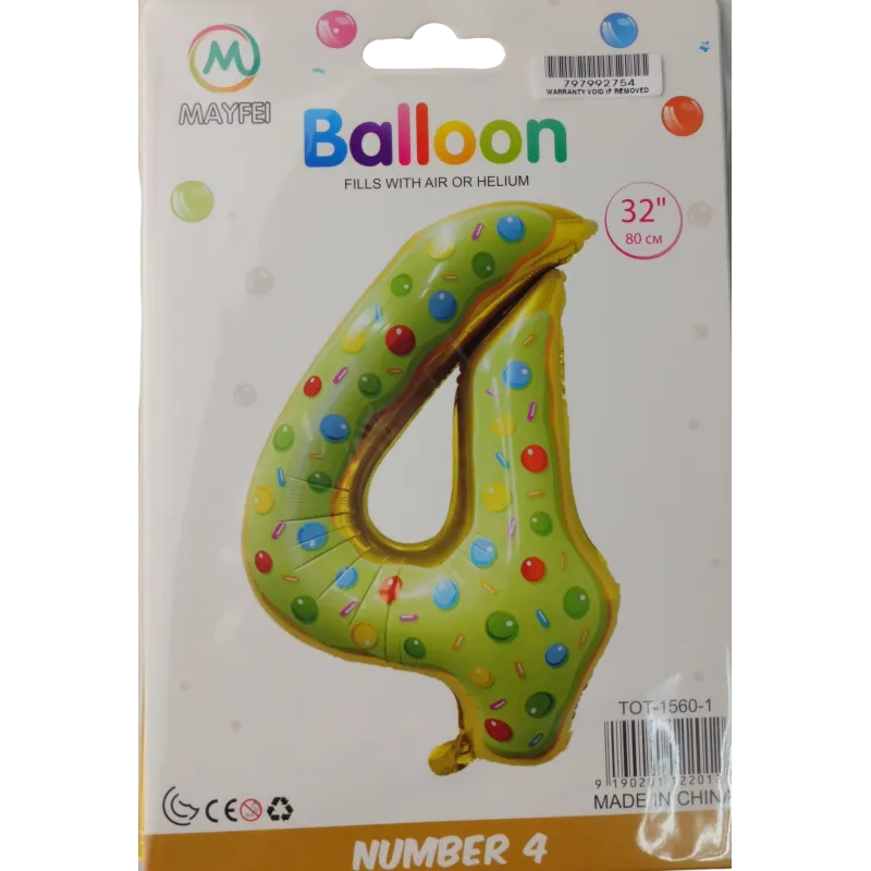 Casey 102cm Donut Balloon Number.4 Retail