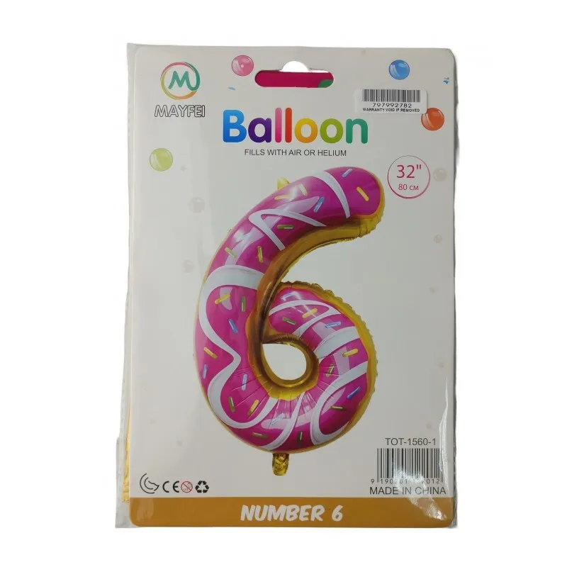 Casey 102cm Donut Balloon Number.6 Retail