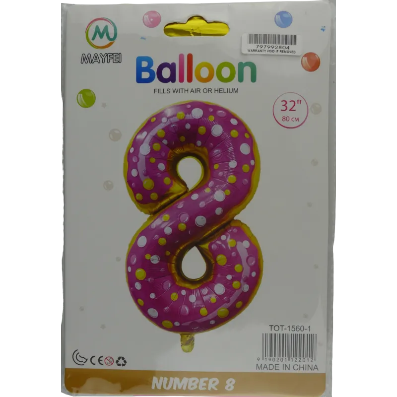 Casey 102cm Donut Balloon Number.8 Retail