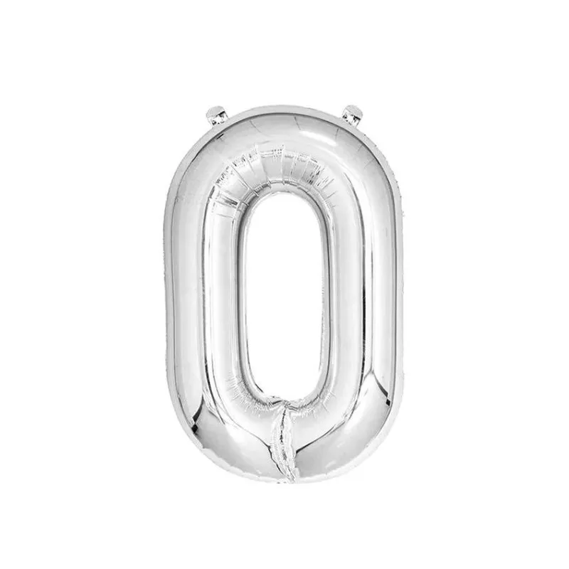 Casey 102cm Silver Balloon Number.0 Retail